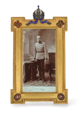 Kaiser Franz Joseph I. von Österreich - Geschenkporträt im Geschenkrahmen, - Kaiserhaus & Historika