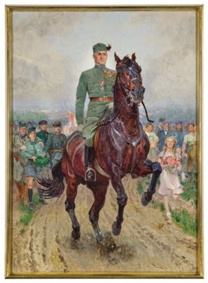 Ludwig Koch (Vienna 1866 - 1934) - an equestrian portrait of Vice-Chancellor Major Emil Fey, - Casa Imperiale e oggetti d'epoca