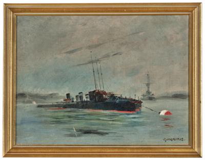 Austro-Hungarian torpedo boats at the buoy, - Casa Imperiale e oggetti d'epoca