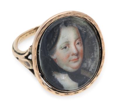 Ring mit Porträtminiatur Kaiserin Maria Theresia, - Kaiserhaus & Historika