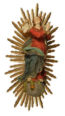Große Hl. Maria Immaculata vor Strahlenkranz, - Volkskunst und Skulpturen