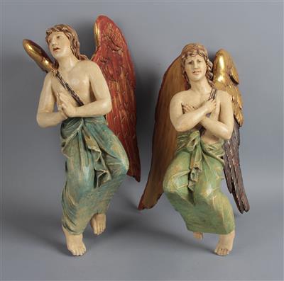 Paar adorierende Engel, - Folk art and sculptures