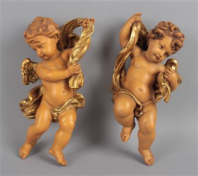 Paar fliegende Engel, - Folk art and sculptures
