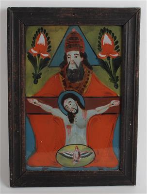 Hinterglasbild, Trinitas, - Folk art and sculptures