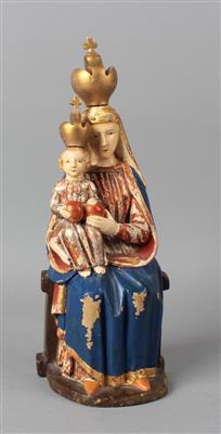 Madonna mit Kind, - Volkskunst, Skulpturen und Fayencen