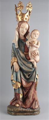 Madonna mit Kind, - Volkskunst, Skulpturen und Fayencen