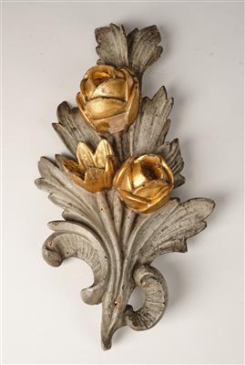 Barock Ornament mit Rosen, - Volkskunst, Skulpturen und Fayencen