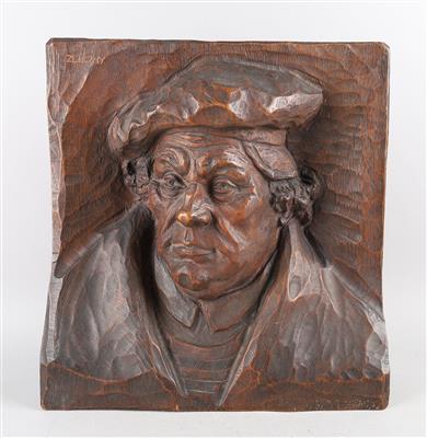Franz Zelezny (Wien 1866 - 1932), Martin Luther, - Volkskunst, Skulpturen und Fayencen