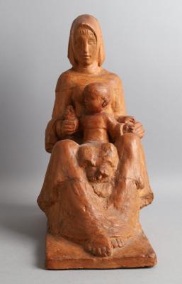 Franz Pixner (1912 Ried im Innkreis - 1998 Wien) - Mutter mit Kind, - Volkskunst, Skulpturen und Fayencen