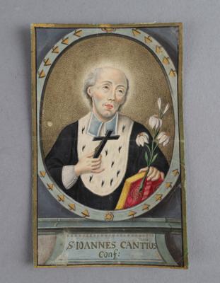 Pergamentbild - S. Ioannes Cantius, - Folk art, sculptures, faiences and Christmas cribs