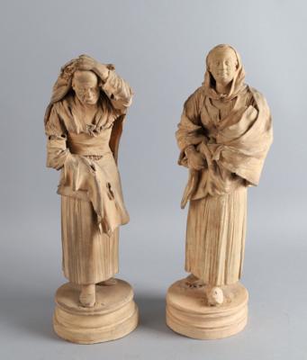 Zwei Terrakotta Statuetten, - Volkskunst, Skulpturen, Fayencen und Weihnachtskrippen