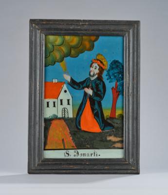 Hinterglasbild, Sandl - S. Donati, - Folk Art, Sculptures & Faiences