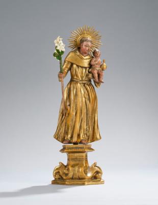 Hl. Antonius mit Jesuskind, Gröden um 1800, - Volkskunst, Skulpturen & Fayencen