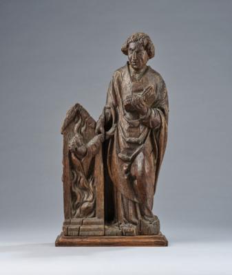Spätgotischer Heiliger, - Starožitnosti, lidové umění, skulptura a fajáns
