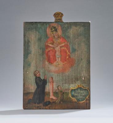 Votivbild mit Gnadenbild vom Sonntagberg, - Ex Voto Stephan Regenbauer 1776, - Starožitnosti, lidové umění, skulptura a fajáns