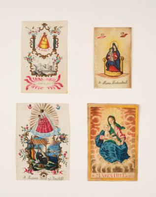 4 Wallfahrtsbilder, Österreich/Schweiz, 2. Hälfte 18. Jh./Mitte 19. Jh., - Arte popolare e religiosa, sculture e maioliche