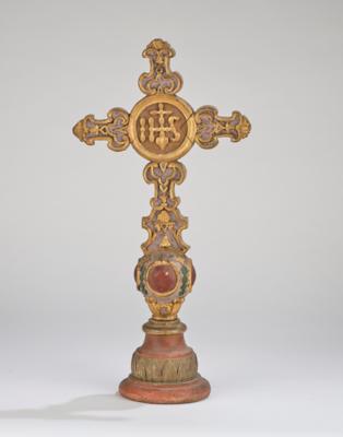 Kreuz mit IHS-Zeichen, - Folk Art, Sculptures & Faiences