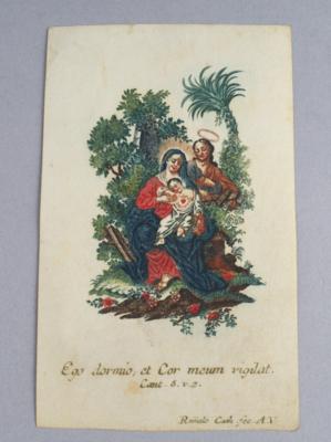 Johann Georg Remmele, Andachtsbild mit Hl. Familie, Augsburg 2. Hälfte des 18. Jhs., - Antiquariato
