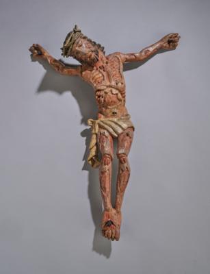 Ausdrucksvolle Christusfigur, alpenländisch, 17./18. Jh., - Antiquitäten, Volkskunst, Skulpturen & Fayencen