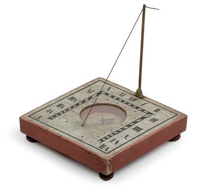 Horizontale Sonnenuhr aus Holz - Historische wissenschaftliche Instrumente, Modelle und Globen