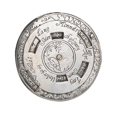 Ewiger Kalender oder CALENDARIUM PERPETUUM aus Silber - Historische wissenschaftliche Instrumente, Globen und Fotoapparate