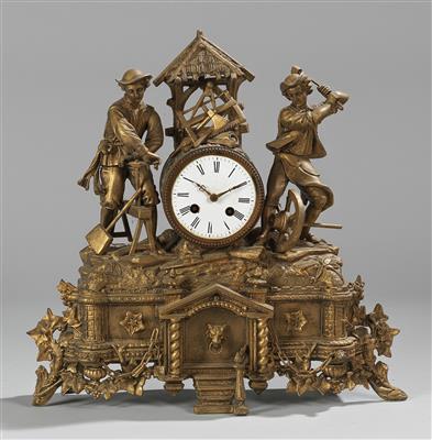 Historismus Kaminuhr "Die Tischlerei" - Watches, technology and curiosities