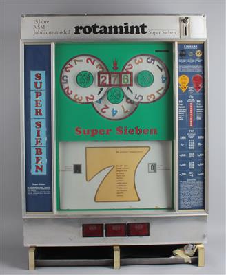 Elektrischer Geldspielautomat ROTAMINT "SUPER SIEBEN" - Uhren, Technik und Kuriositäten