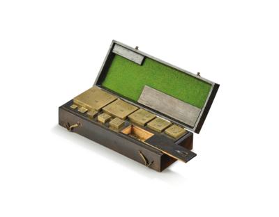 A large apothecary weight box - The Dr. Eiselmayr scales & weights collection