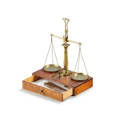 A silver coin scale box by Josef Florenz - The Dr. Eiselmayr scales & weights collection