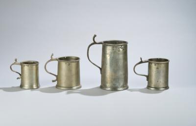 Four Viennese tin liquid measures (Zimente) (also MELK) - Sbírka vah a závaží Dr. Eiselmayr