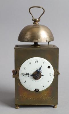 Französische Barock Tischwecker mit Kalender, "Messen à Paris", - Clocks, Science, Curiosities & Photographica