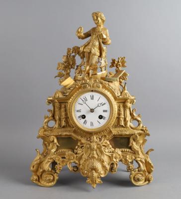 Historismus Bronzekaminuhr "Der Kavalier", - Uhren, Technik, Kuriositäten & Photographica