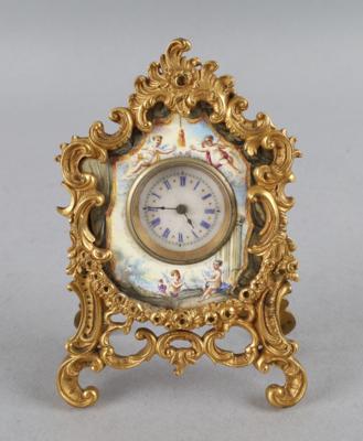 Kleine Wiener Historismus Email Tischuhr, - Clocks, Science, Curiosities & Photographica