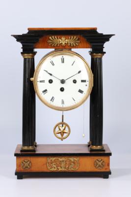 Biedermeier Portikusuhr, - Clocks, Science, Curiosities