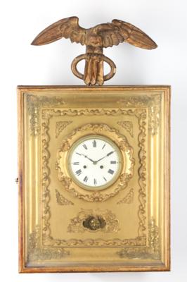 Kleine Biedermeier Rahmenuhr mit Adleraufsatz, - Orologi, tecnologia e curiosità