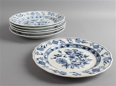 6 Meissen Zwiebelmuster Speiseteller Dm. 25-25,5 cm, - Tischlein deck dich!