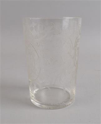 Lobmeyr-Glasbecher datiert 21.3.95, Wien, - Decorative Porcelain and Silverware