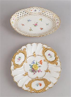 Prunkteller und ovale Schale, Meißen - Decorative Porcelain and Silverware
