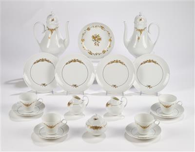 Kaffeeservice Rosenthal "Romanze", Dekor Quatre Couleur, Entwurf Form und Dekor Björn Wiinblad 1959, - Dekorativní porcelán a stříbro