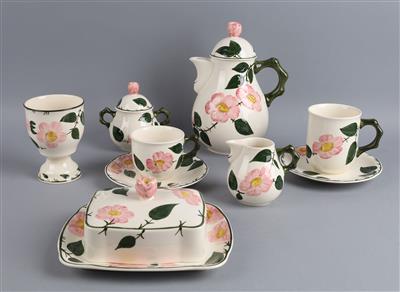 Kaffeeservice, Villeroy  &  Boch, "Wild Rose" um 1960, - Dekorativní porcelán a stříbro