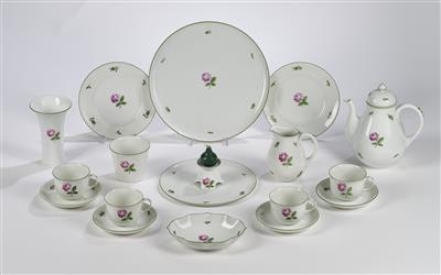 Kaffeeservice "Wiener Rose" Augarten, Wien um 1970, - Porcellana decorativa e argenteria