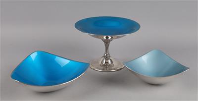 Reed  &  Barton - 2 dreieckige Schalen und Tafelaufsatz, - Decorative Porcelain and Silverware
