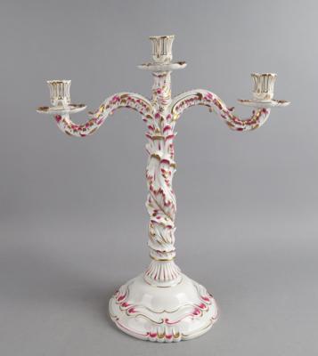 Herend - Großer dreiarmiger Kerzenleuchter, - Decorative Porcelain & Silverware