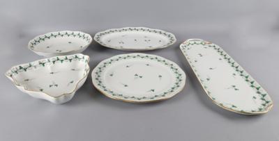 Herend-1 Sandwich-, 1 ovale 1 runde Platte, 2 Schüsseln, - Decorative Porcelain & Silverware