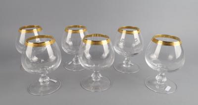 Moser Lady Hamilton Gold - 6 Kognacgläser, - Decorative Porcelain and Silverware