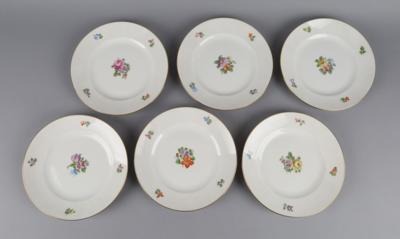Augarten - 6 Dessertteller, - Decorative Porcelain & Silverware