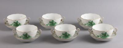 Herend - 6 Bouillontassen mit Untertassen, - Decorative Porcelain & Silverware