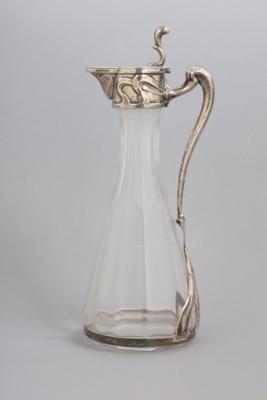 Kleine Karaffe mit Silbermontierung, Gebrüder Deyhle, Schwäbisch Gmünd, um 1900 - Decorative Porcelain & Silverware