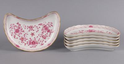 Meissen - 6 halbmondförmige Beilagenschalen, - Decorative Porcelain & Silverware