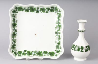 Schale und Vase mit Weinlaub Dekor, Meissen 1815-1924, - Decorative Porcelain & Silverware